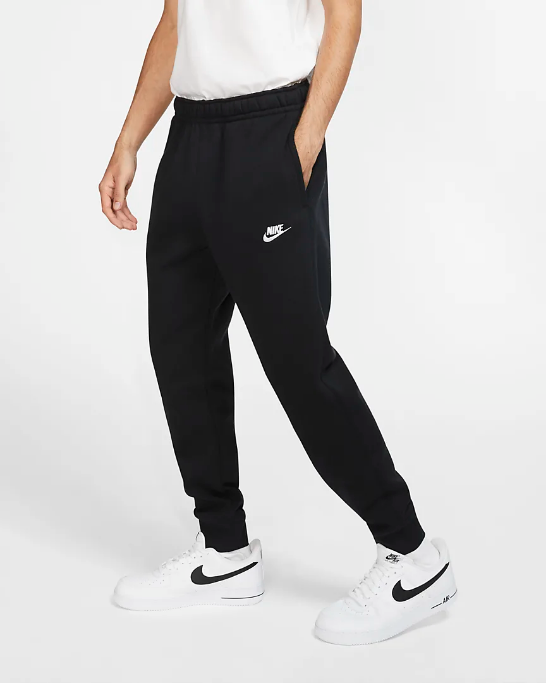Nike Pantalone sportivo da adulto con elastico al fondo Jogger Club Fleece BV2671 010 nero