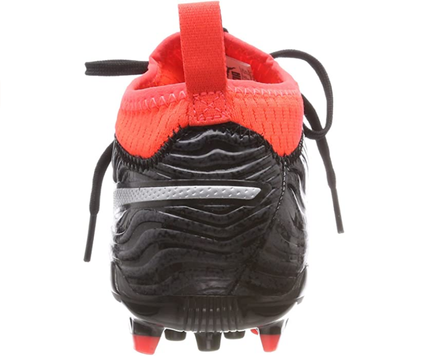 Puma scarpa da calcio con calzino da uomo One 18.3 104536 01 nero-argento-rosso