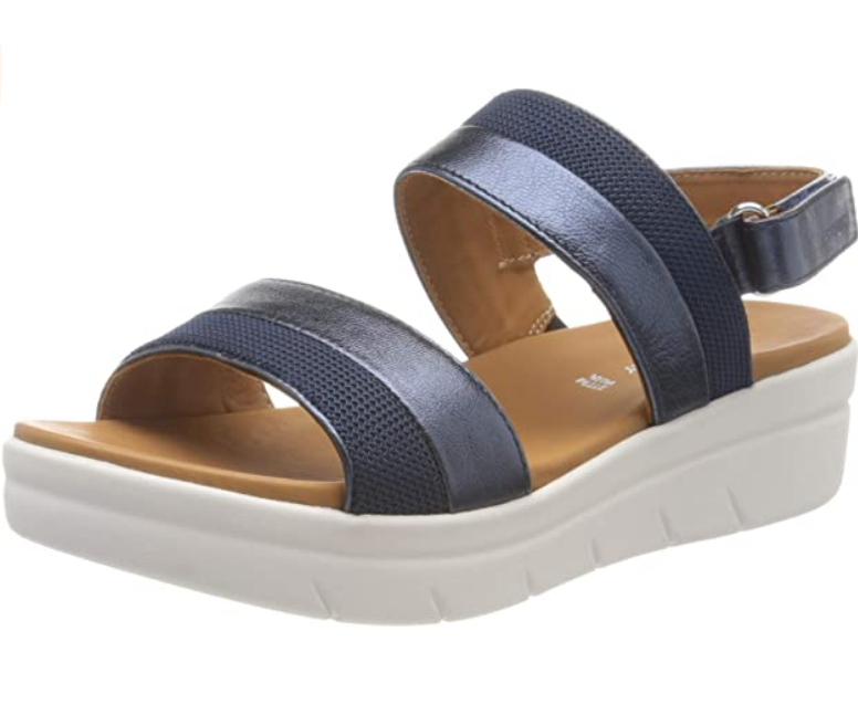 Stonefly sandalo casual da donna Aqua III 11 in pelle laminata 213783 100 limo blu