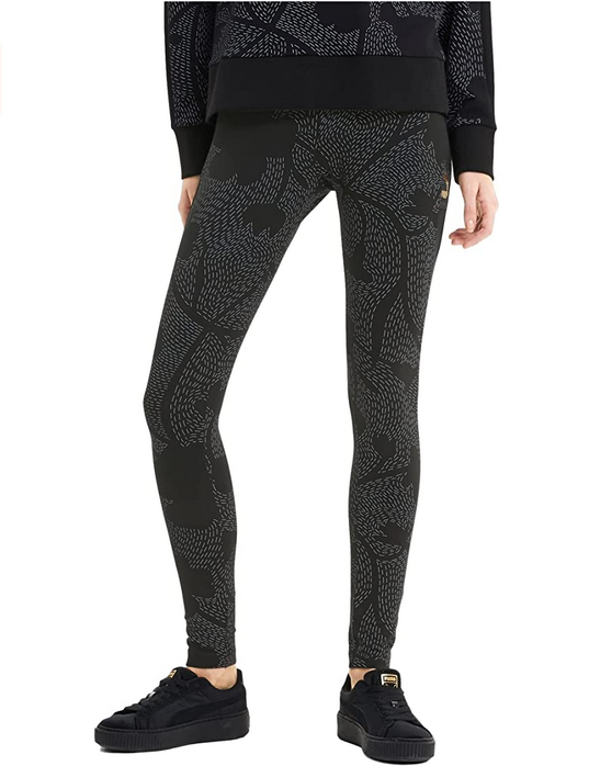 Puma leggings da donna Classics AOP MR Legging 597734 61 nero