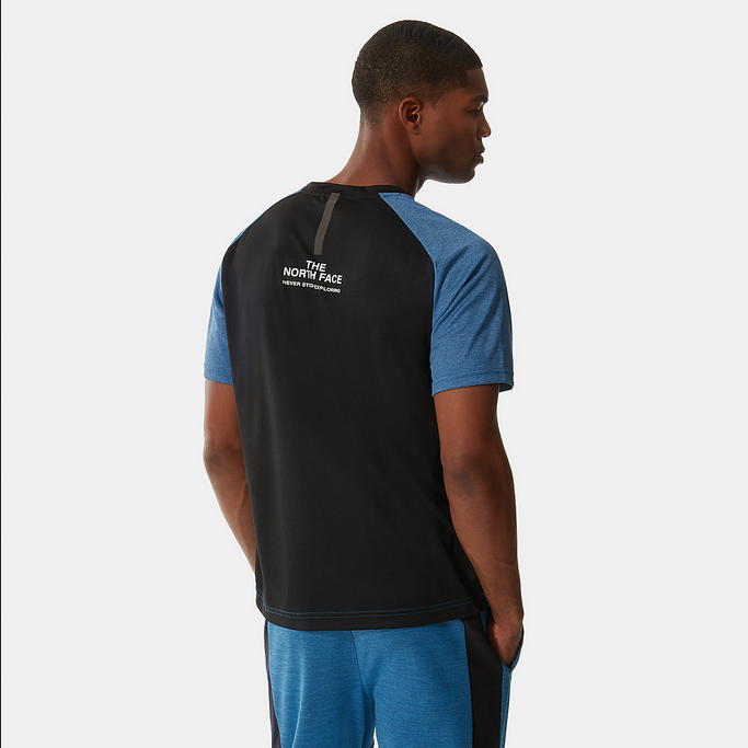 The North Face T-shirt Mountain Athletics maniche corte da uomo NF0A5IEU5V9 banff blue dark heather-black