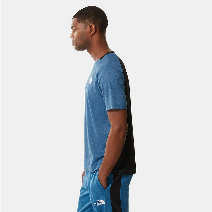 The North Face T-shirt Mountain Athletics maniche corte da uomo NF0A5IEU5V9 banff blue dark heather-black