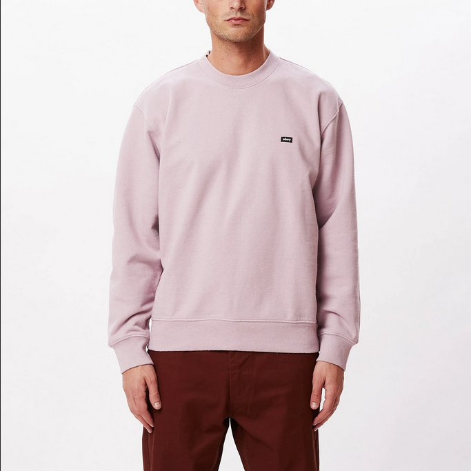 Obey Felpa girocollo da uomo Timeless Reycled Heavy Crew 112480114 lilla