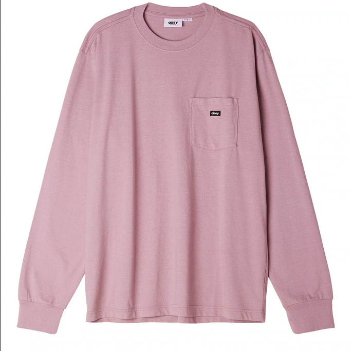 Obey magletta manica lunghe da uomo con tasca 131030116 lilla