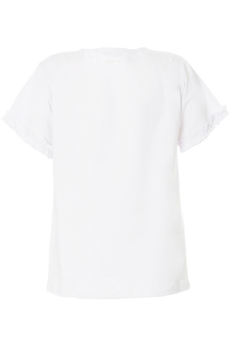 CafèNoir Cotton jersey T-shirt with "just be cool" print C7JT0059 W001 white