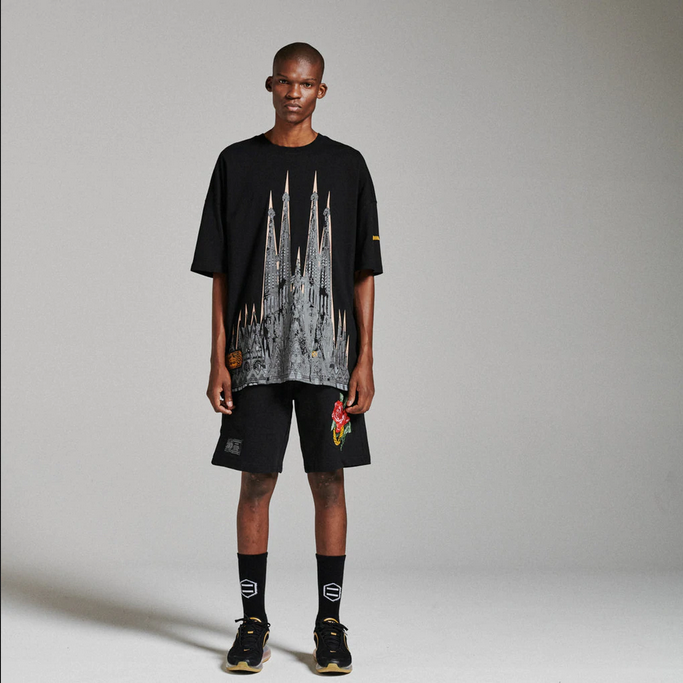 Dolly Noire short sleeve t-shirt BENCH Sagrada Familia Tee ts104-tb-01 black
