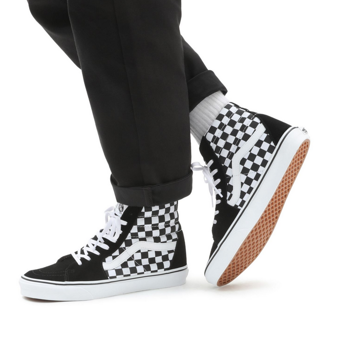 Vans high sneaker shoe for men and women SK8-HI VN0A32QGHRK1 black white squares