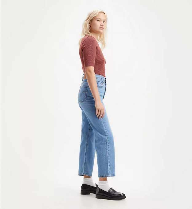 Levi's Ribcage straight ankle jeans 726930130 light indigo worn