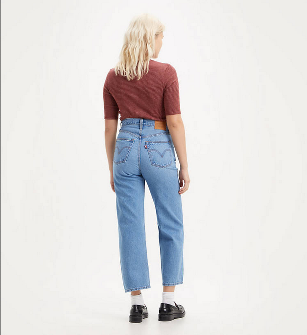 Levi's Ribcage straight ankle jeans 726930130 light indigo worn