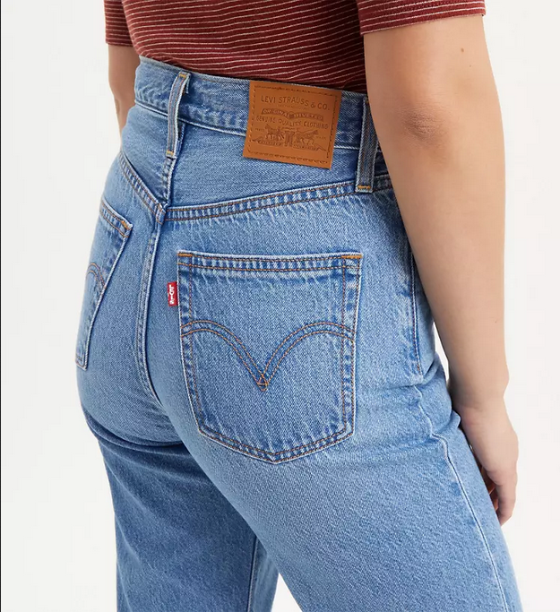 Levi's Ribcage straight ankle jeans 726930130 light indigo worn