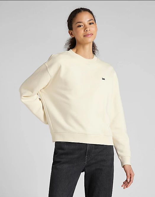 Lee Felpa da donna girocollo Sweatshirt L53LLJDN ecru