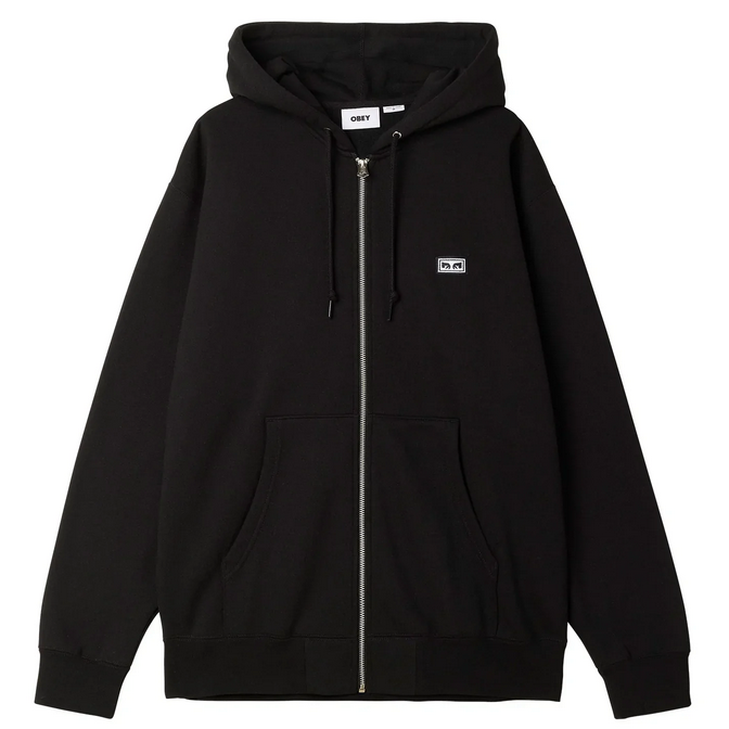 Obey felpa unisex con cappuccio e cerniera intera Established Works Eyes 112460011 A095600 nero