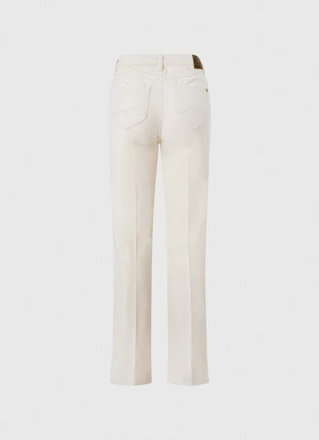 Pepe Jeans Pantaloni da donna svasati in velluto a coste Willa Cord PL2115850 804 ivory