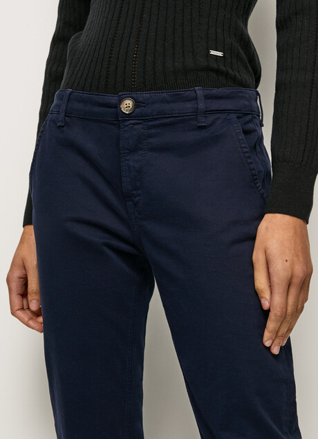 Pepe Jeans Pantalone Chino da donna elasticizzato Maura PL211547YF7R 594 rosso arancio