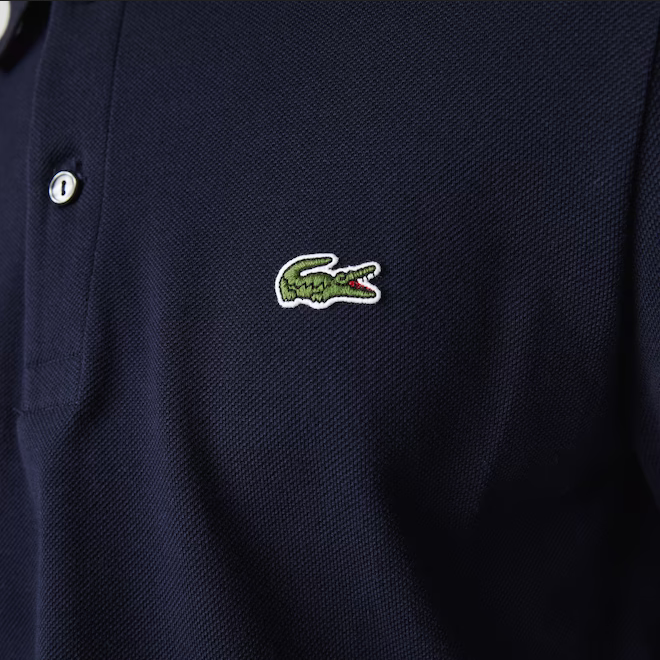 Lacoste Men's long-sleeved polo shirt in pitit piqué in one color YH9521 00 166 navy blue