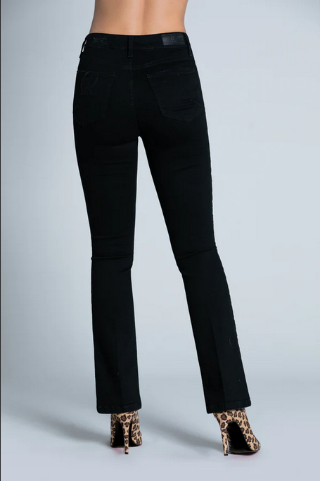 Relish Women's high-waisted jeans trousers with Starf_B embroidery RDA2207135011 1199 black denim