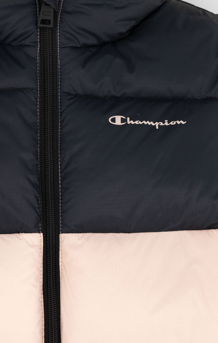 Champion Piumino con cappuccio da ragazza 404518 PS075 SFP/NBK pink-black