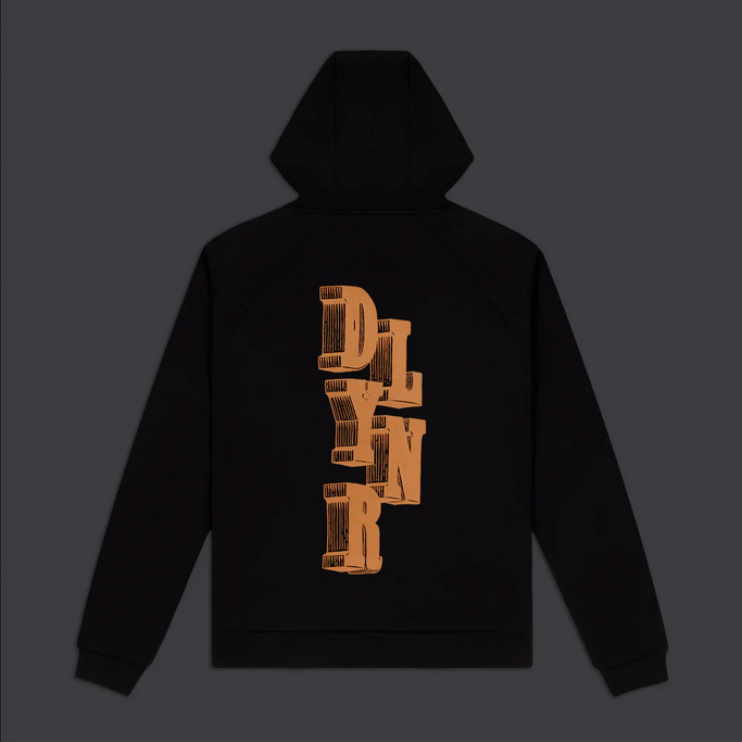 Dolly Noire Men's Sweatshirt Letter Block Hoodie SW190-SA-01 Black