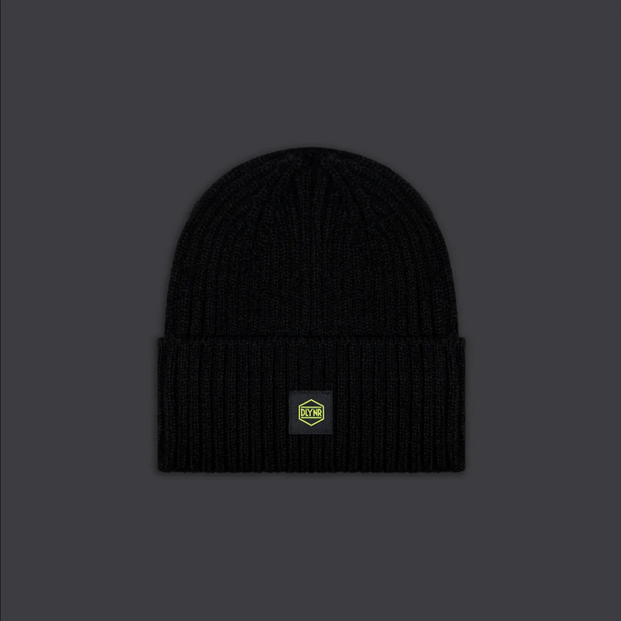 Dolly Noire Logo Label Beanie BE333-HF-02 black-yellow