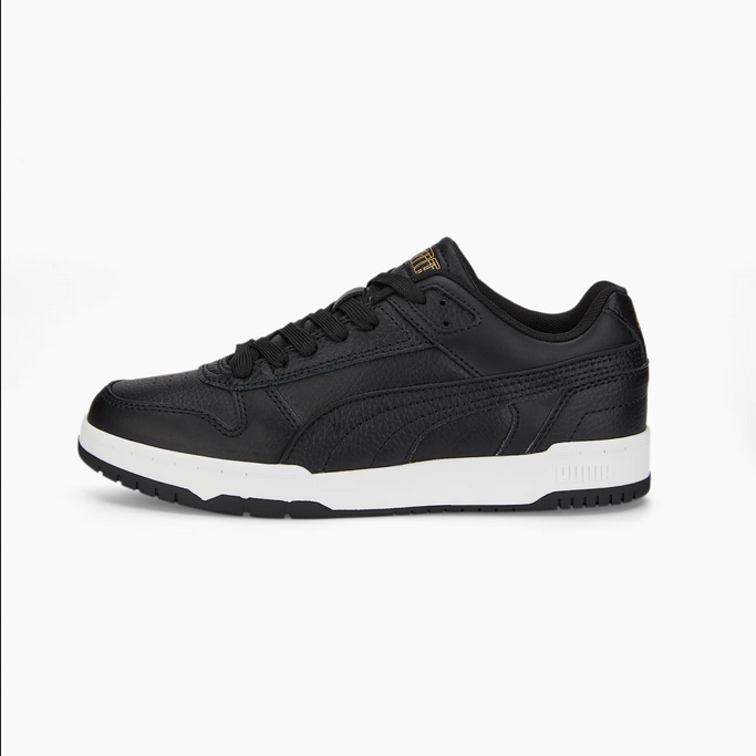 Puma low sneakers for boys RBD Game Low Jr 387350 02 black-gold-white