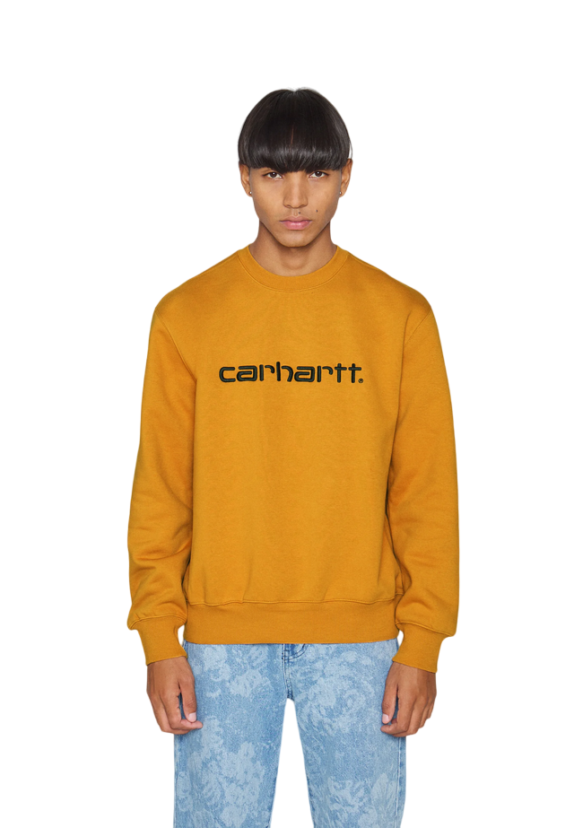 Carhartt men's crewneck sweatshirt 1030229 10E ochre-dark navy