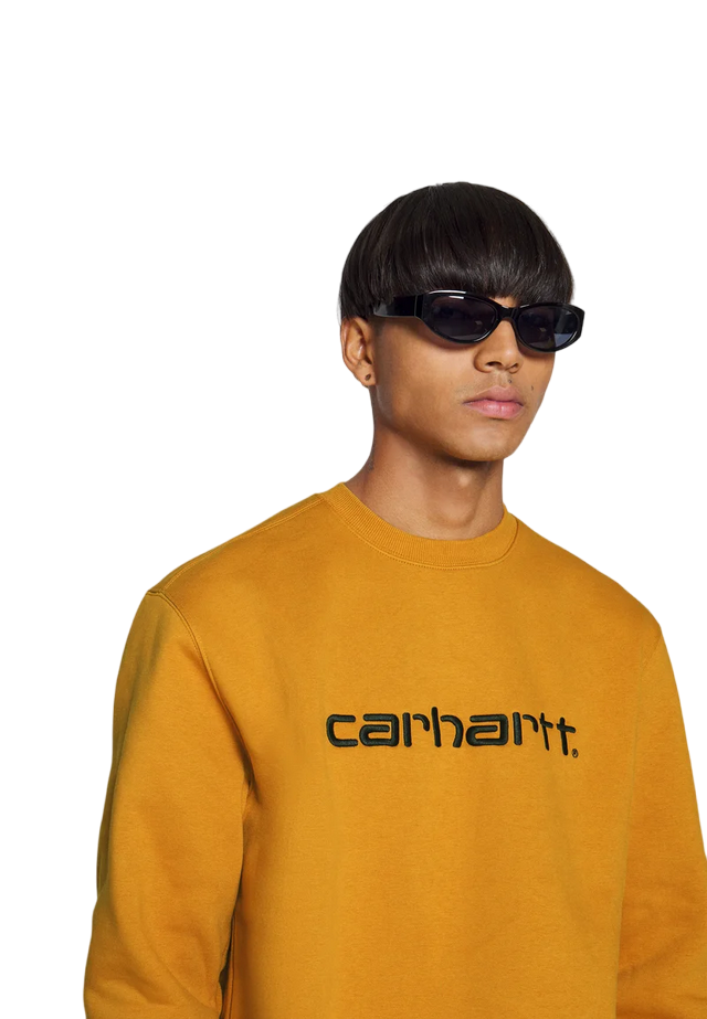 Carhartt men's crewneck sweatshirt 1030229 10E ochre-dark navy