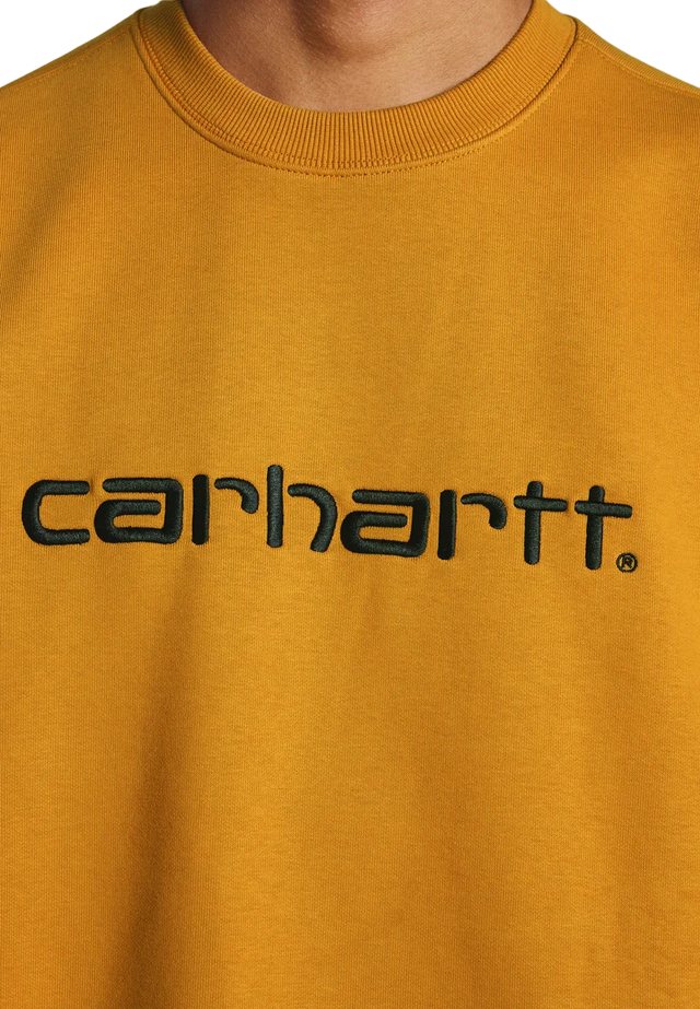 Carhartt men's crewneck sweatshirt 1030229 10E ochre-dark navy