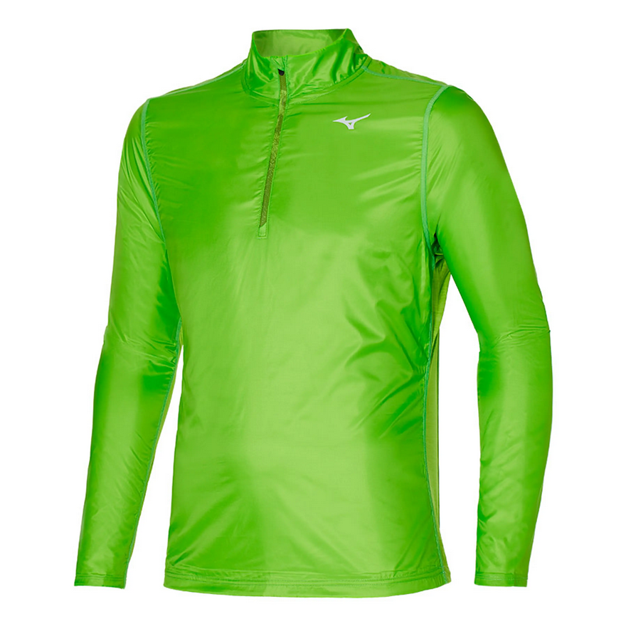 Mizuno maglia tecnica da corsa da uomo mezza zip Active Hybrid Dry Ls Hz J2GC1525 33 lime green