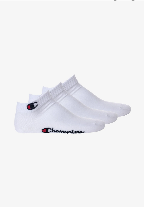 Champion calzini unisex Quarter Socks 3 paia 10100386 U34576 WW001 bianchi