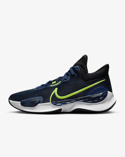 Nike scarpa da basket da uomo Renew Elevate 3 DD9304 005 nero-blu-bianco