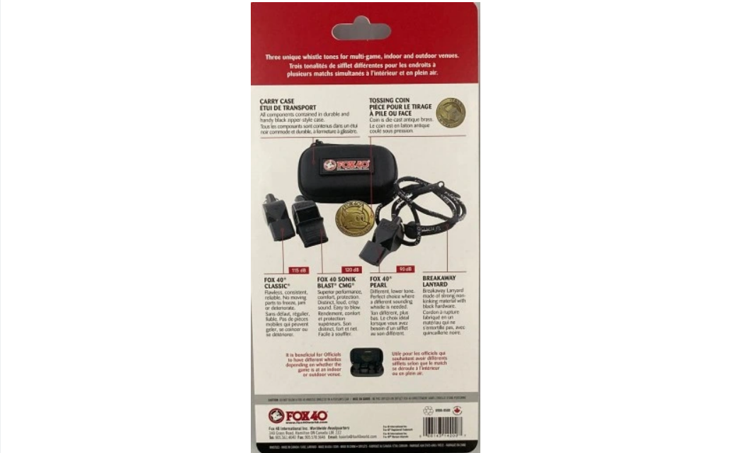 Fox 40 Confezione da 3 fischietti Fox 40 con custodia e moneta 6906-0500 nero
