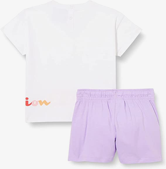 Champion Completino da bambina Legacy American Classics logo T-shirt + Short 404686 WW001 WHT white-lavanda