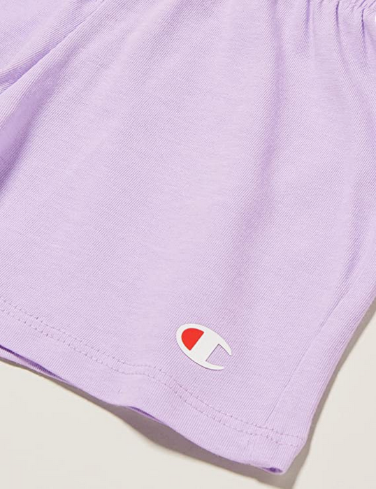 Champion Completino da bambina Legacy American Classics logo T-shirt + Short 404686 WW001 WHT white-lavanda
