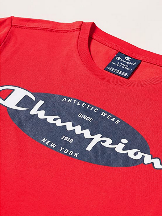Champion completino da ragazzo Legacy Graphic T-shirt + Bermuda 306314 RS046 HRR red-navy