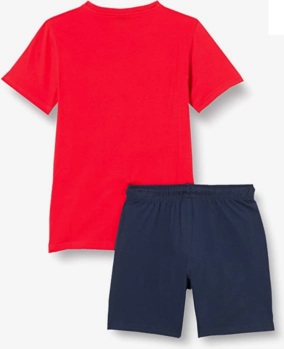 Champion completino da ragazzo Legacy Graphic T-shirt + Bermuda 306314 RS046 HRR red-navy