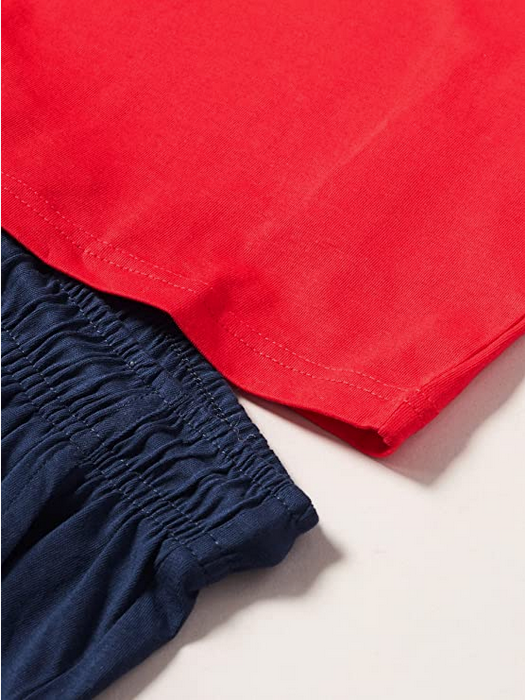 Champion completino da ragazzo Legacy Graphic T-shirt + Bermuda 306314 RS046 HRR red-navy