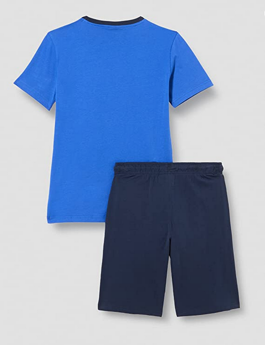 Champion completino da ragazzo Legacy Graphic T-shirt + Bermuda 306315 BS071 ETR bluette-navy