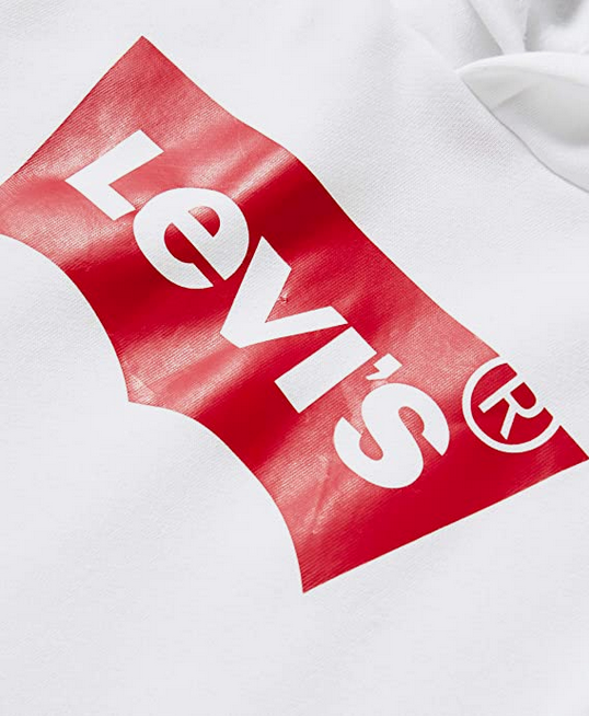 Levis Felpa da ragazzo con cappuccio Batwing Screenprint Hoodie 9E8778-001 bianco