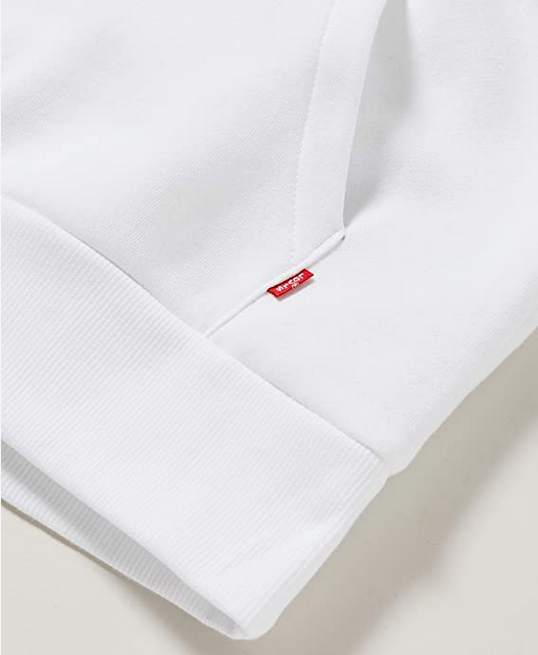 Levis Felpa da ragazzo con cappuccio Batwing Screenprint Hoodie 9E8778-001 bianco