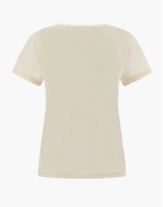 Freddy women's t-shirt in modal jersey with floral patterned print S3WSLT5 WFLO55 white