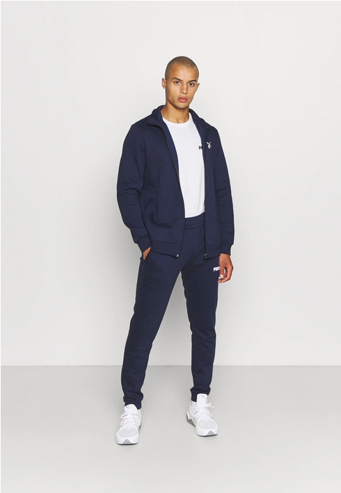 Puma Tuta da uomo in cotone garzato Clean Sweat Suit TR 585840 26 navy