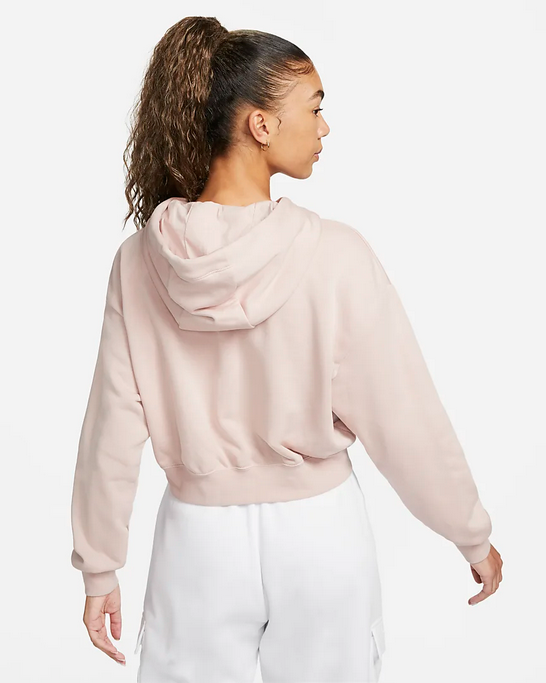 Nike Felpa corta oversize da donna con cappuccio Sportwear Club Fleece DQ5850-690 rosa