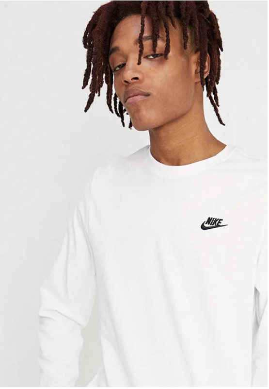 Nike T-shirt manica lunga a uomo Club Sportwear AR5193-100 white