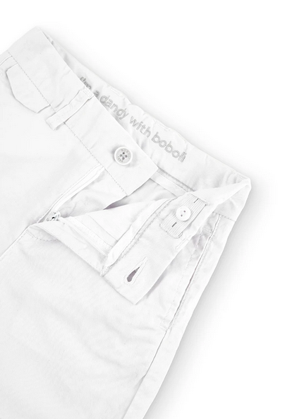 Boboli shorts for girls in elastic satin 736220-1100 white