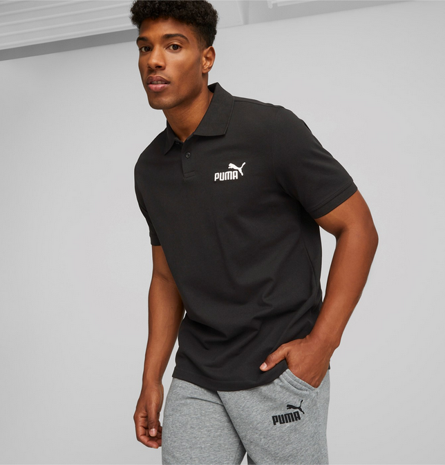 Puma Polo manica corta da uomo in cotone pique 586674-01 nero