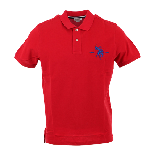 U.S. Polo Assn Polo da uomo manica corta con retrocollo a contrasto Kory 41029 65084 352 rosso