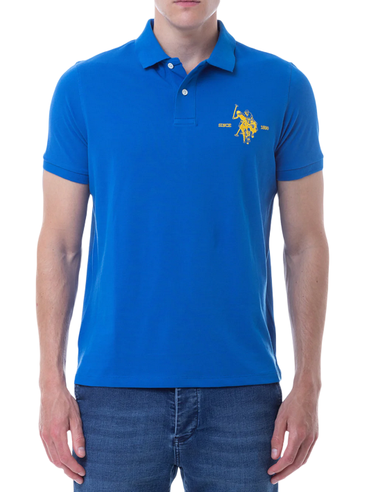 U.S. Polo Assn Polo da uomo manica corta con retrocollo a contrasto Kory 41029 65084 233 sky blue