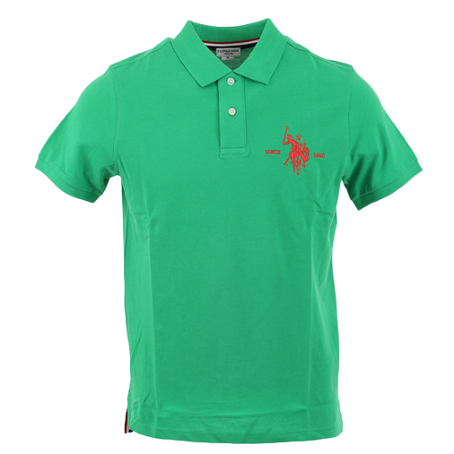 U.S. Polo Assn Polo da uomo manica corta con retrocollo a contrasto Kory 41029 65084 342 verde prato