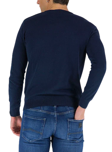 U.S. Polo Assn Maglioncino girocollo da uomo in cotone Burt 64878-53241 179 blu