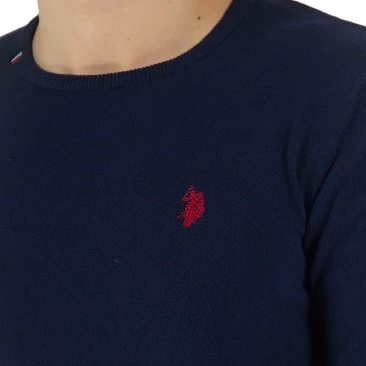 U.S. Polo Assn Maglioncino girocollo da uomo in cotone Burt 64878-53241 179 blu